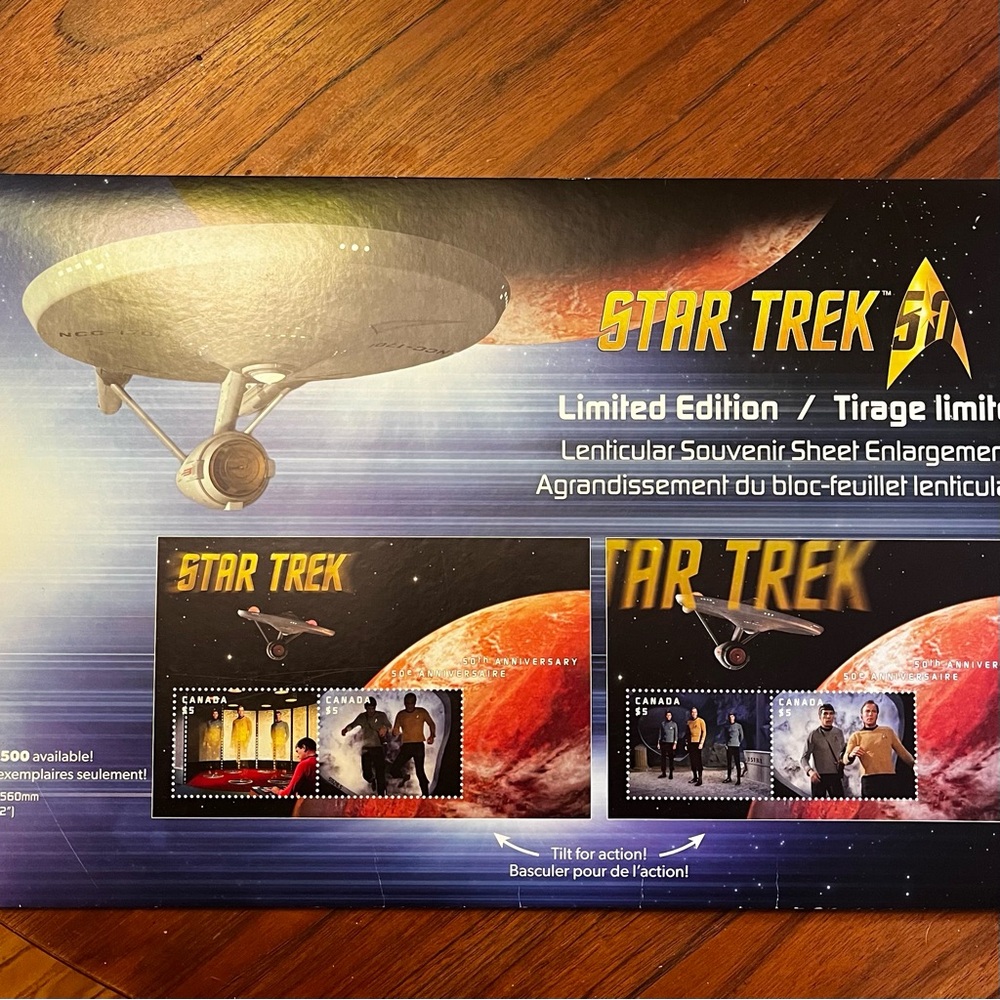 NIB Star Trek enlargement of stamps 2016